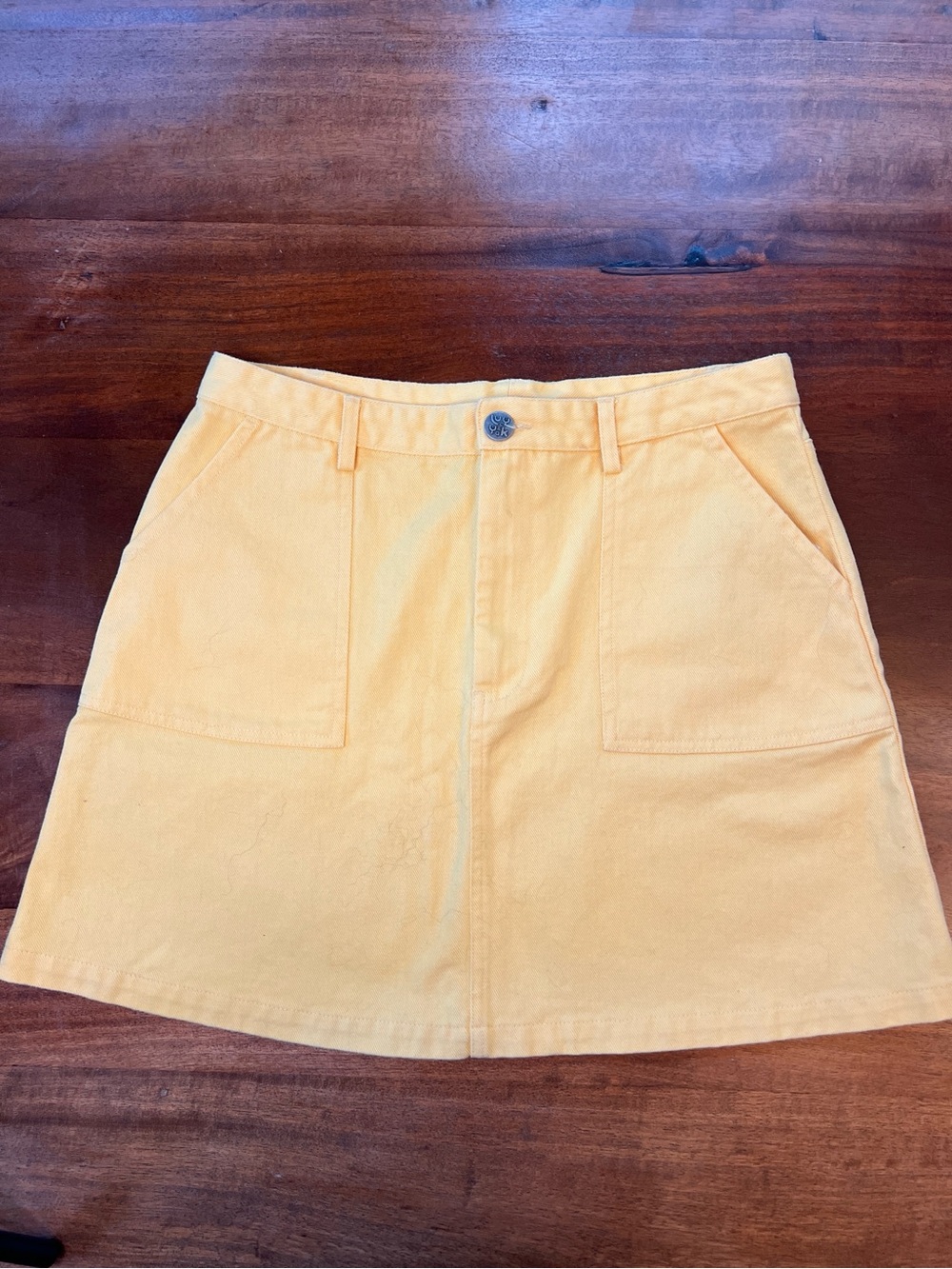 LUCY & YAK Women’s  100% Organic Cotton Yellow Denim Mini Skirt US Sz 10